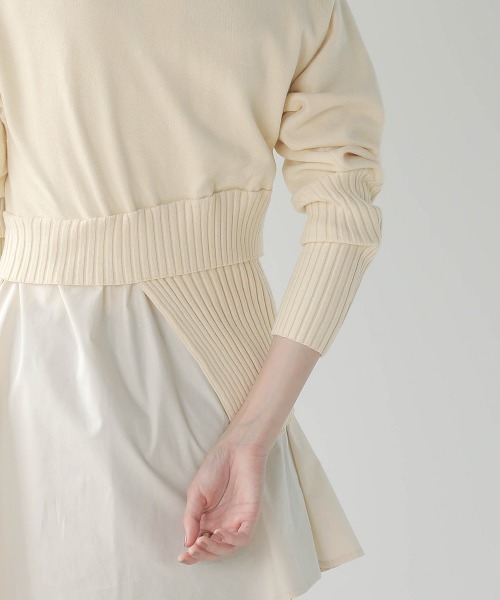 Bou Jeloud:シャツドッキングニットチュニック Bou Jeloud（ブージュルード）の「シャツドッキングニットチュニック