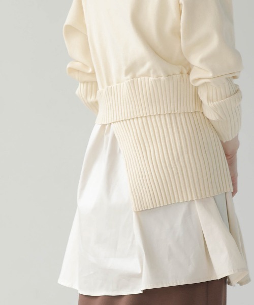 Bou Jeloud（ブージュルード）の「シャツドッキングニットチュニック（ニット/セーター・レディース・アイボリー/ネイビー/ブラック/グレー系その他・FREE）」の10枚目の写真