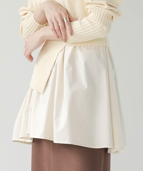 Bou Jeloud（ブージュルード）の「シャツドッキングニットチュニック（ニット/セーター・レディース・アイボリー/ネイビー/ブラック/グレー系その他・FREE）」の13枚目の写真