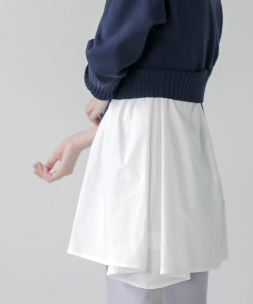 Bou Jeloud（ブージュルード）の「シャツドッキングニットチュニック（ニット/セーター・レディース・アイボリー/ネイビー/ブラック/グレー系その他・FREE）」の21枚目の写真