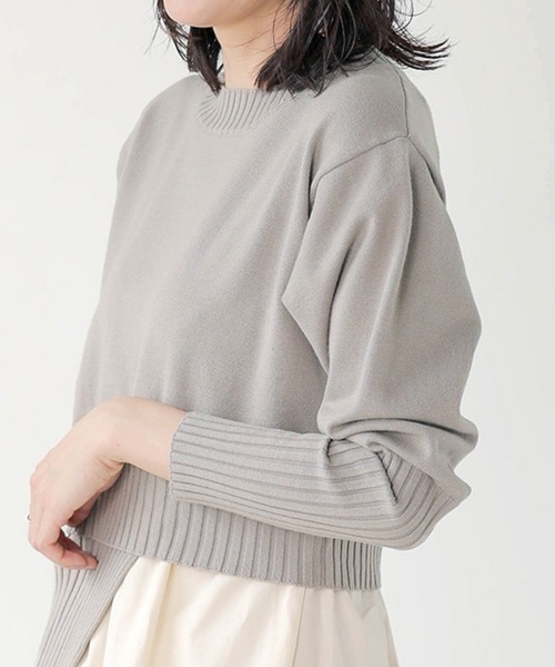 Bou Jeloud:シャツドッキングニットチュニック Bou Jeloud（ブージュルード）の「シャツドッキングニットチュニック