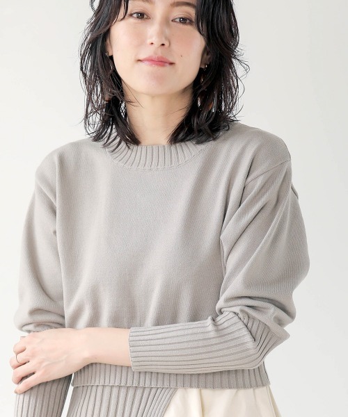 Bou Jeloud:シャツドッキングニットチュニック Bou Jeloud（ブージュルード）の「シャツドッキングニットチュニック