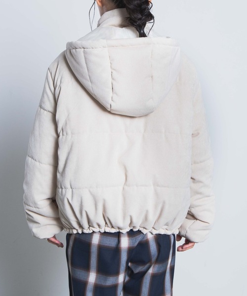 WEGO（ウィゴー）の「WEGO/コーデュロイ中綿フードジャケット（ダウンジャケット/コート・レディース・アイボリー・FREE）」の3枚目の写真