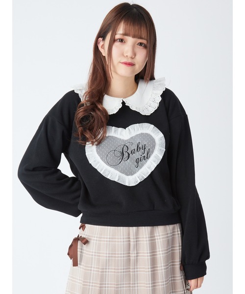 Ank Rouge アンクルージュ クロスロゴプルオーバー ブラック クロスロゴプルオーバー - Ank Rouge(アンクルージュ)のTシャツ