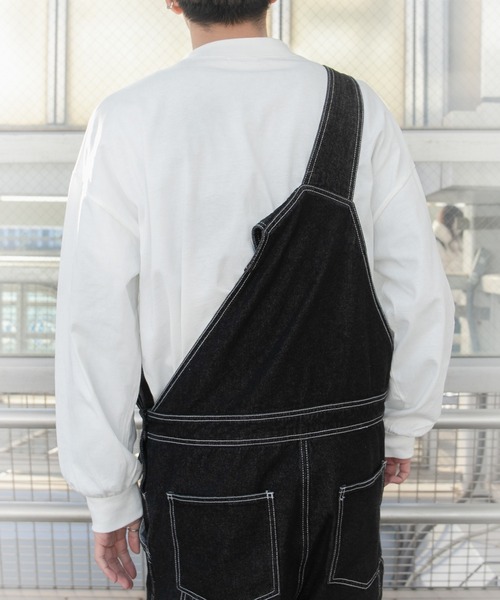 PairPair（ペアペア）の「ポケット付きベーシックロンT(ユニセックス)（Tシャツ/カットソー・レディース・サックスブルー/グレイッシュベージュ/オフホワイト/スミクロ・FREE）」の15枚目の写真