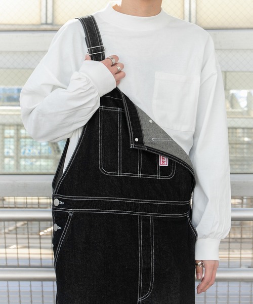 PairPair（ペアペア）の「ポケット付きベーシックロンT(ユニセックス)（Tシャツ/カットソー・レディース・サックスブルー/グレイッシュベージュ/オフホワイト/スミクロ・FREE）」の13枚目の写真