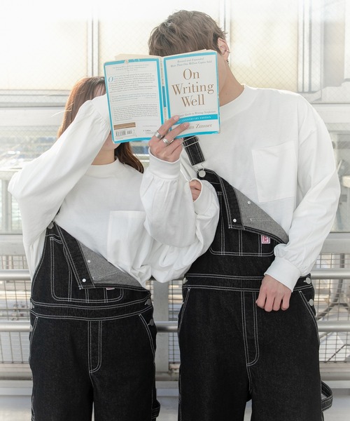 PairPair（ペアペア）の「ポケット付きベーシックロンT(ユニセックス)（Tシャツ/カットソー・レディース・サックスブルー/グレイッシュベージュ/オフホワイト/スミクロ・FREE）」の5枚目の写真