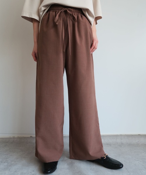 Web限定 スラブ素材リラックスワイドパンツ