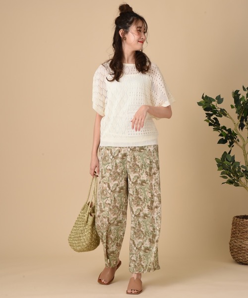 INTERPLANET（インタープラネット）の「ブラッシュプリントイージーパンツ（その他パンツ・レディース・グリーン/グレー/イエロー・FREE）」の16枚目の写真