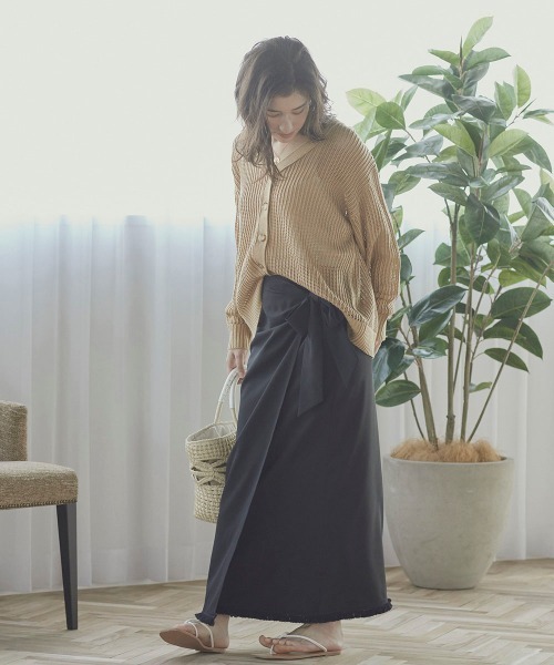 LIPSTAR（リップスター）の「透かし編みカーディガン（カーディガン/ボレロ・レディース・ブラック/ベージュ/イエロー・M）」の16枚目の写真