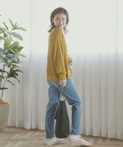 LIPSTAR（リップスター）の「透かし編みカーディガン（カーディガン/ボレロ・レディース・ブラック/ベージュ/イエロー・M）」の5枚目の写真