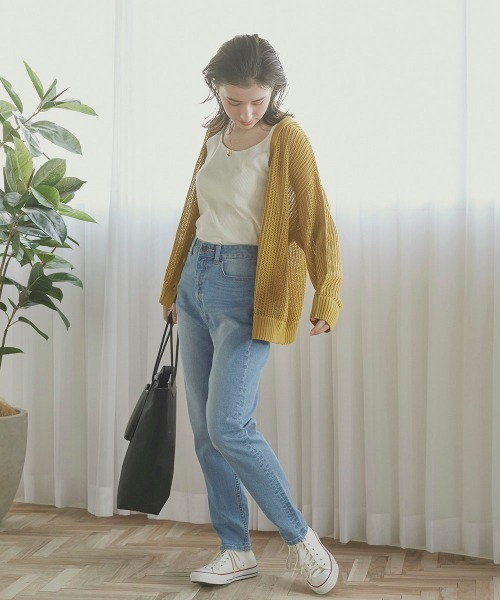 LIPSTAR（リップスター）の「透かし編みカーディガン（カーディガン/ボレロ・レディース・ブラック/ベージュ/イエロー・M）」の13枚目の写真