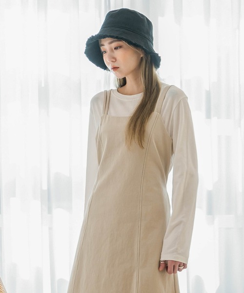 UNE MANSION(ユヌマンション)の「コットンカットオフバケットハット(ハット・レディース・ブラック/ベージュ/ホワイト・ONE SIZE)」の5枚目の写真