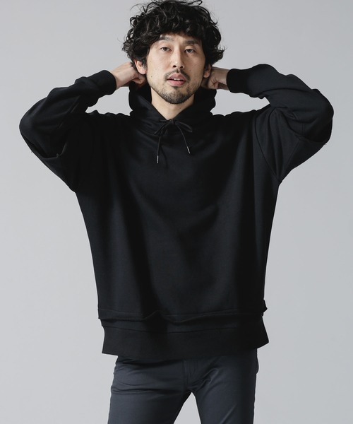 NANO universe(ナノユニバース)の「レイヤードリラックスフーディー(パーカー・メンズ・サンドベージュ/トップグレー/ブラック・SMALL/MEDIUM/LARGE)」の7枚目の写真