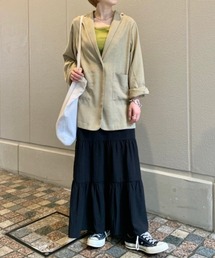 Kastane | ナイロンティアードマキシスカート(スカート)