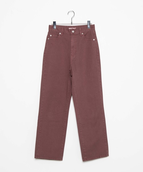 WEGO（ウィゴー）の「WEGO/【マルチサイズ】ハイウエストストレートパンツ（デニムパンツ・レディース・インディゴブルー/ホワイト系その他/グリーン系その他/ダークインディゴブルー/ブラウン/ピンク/ブラック系その他/ライトインディゴブルー/ベージュ/カーキ/ブラウン系その他/グリーン/レッド/ブラック/ケリー/ピンク系その他・SMALL/LARGE/X-SMALL/MEDIUM/MEDIUM/TALL）」の19枚目の写真