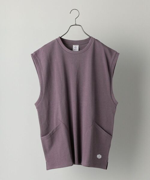 JEMORGAN(ジェーイーモーガン)の「【WEB限定/SHIPS別注】JEMORGAN: ビッグシルエット 鹿の子 ノースリーブ Tシャツ (ベスト)(Tシャツ/カットソー・メンズ・ブラック/パープル・MEDIUM/LARGE)」の7枚目の写真