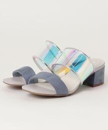 NUOVO | NUOVO ヌオーヴォ SQ CLEAR ML 4.5 スクエアクリアミュール　４．５ NE50063 GRAY BLUE(サンダル)