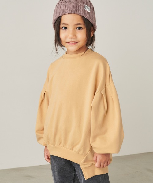 ＆yam（アンドヤム）の「プレミアムコットン バルーンスリーブプルオーバー（スウェット・キッズ・オレンジ/ブルー/パープル/グレー/ピンク/ブラック/ホワイト/ベージュ・140-150cm/130-140cm/110-120cm/120-130cm/150-160cm）」の8枚目の写真