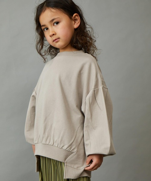 ＆yam（アンドヤム）の「プレミアムコットン バルーンスリーブプルオーバー（スウェット・キッズ・オレンジ/ブルー/パープル/グレー/ピンク/ブラック/ホワイト/ベージュ・140-150cm/130-140cm/110-120cm/120-130cm/150-160cm）」の12枚目の写真