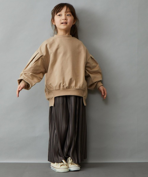 ＆yam（アンドヤム）の「プレミアムコットン バルーンスリーブプルオーバー（スウェット・キッズ・オレンジ/ブルー/パープル/グレー/ピンク/ブラック/ホワイト/ベージュ・140-150cm/130-140cm/110-120cm/120-130cm/150-160cm）」の13枚目の写真