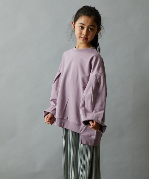 ＆yam（アンドヤム）の「プレミアムコットン バルーンスリーブプルオーバー（スウェット・キッズ・オレンジ/ブルー/パープル/グレー/ピンク/ブラック/ホワイト/ベージュ・140-150cm/130-140cm/110-120cm/120-130cm/150-160cm）」の15枚目の写真