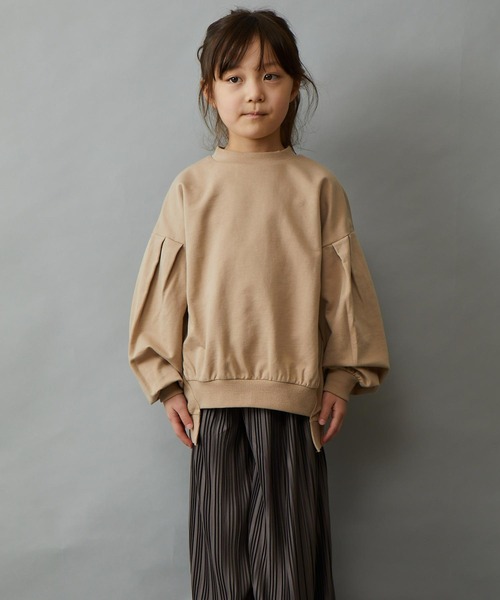 ＆yam（アンドヤム）の「プレミアムコットン バルーンスリーブプルオーバー（スウェット・キッズ・オレンジ/ブルー/パープル/グレー/ピンク/ブラック/ホワイト/ベージュ・140-150cm/130-140cm/110-120cm/120-130cm/150-160cm）」の19枚目の写真