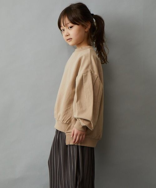 ＆yam（アンドヤム）の「プレミアムコットン バルーンスリーブプルオーバー（スウェット・キッズ・オレンジ/ブルー/パープル/グレー/ピンク/ブラック/ホワイト/ベージュ・140-150cm/130-140cm/110-120cm/120-130cm/150-160cm）」の20枚目の写真