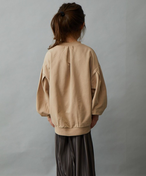 ＆yam（アンドヤム）の「プレミアムコットン バルーンスリーブプルオーバー（スウェット・キッズ・オレンジ/ブルー/パープル/グレー/ピンク/ブラック/ホワイト/ベージュ・140-150cm/130-140cm/110-120cm/120-130cm/150-160cm）」の21枚目の写真