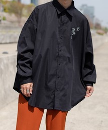 フラワー刺繍オーバーシャツ