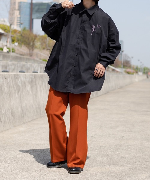 kutir（クティール）の「フラワー刺繍オーバーシャツ（シャツ/ブラウス・メンズ・ホワイト/ブラック/ライトグリーン・MEDIUM/LARGE）」の13枚目の写真