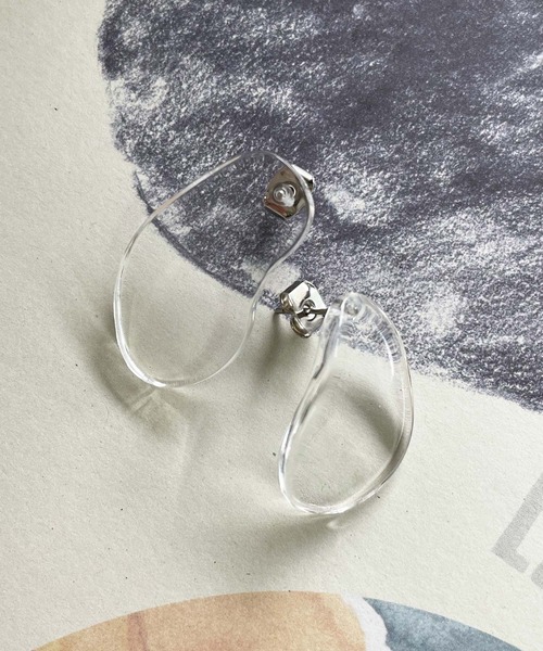 Ein/楕円アクリルピアス