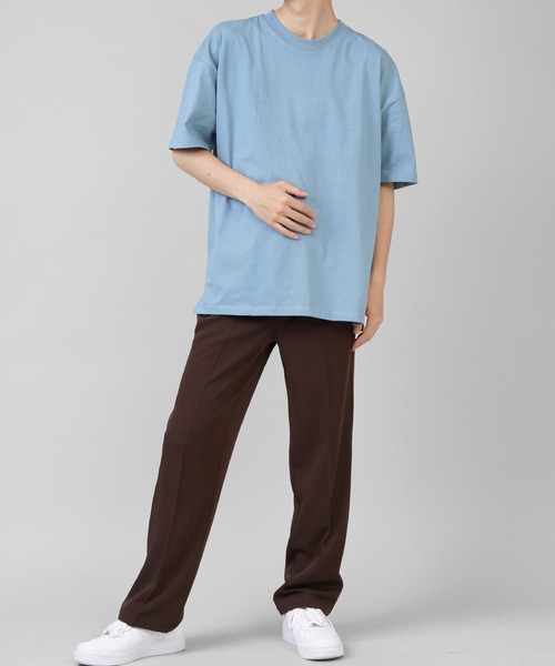 SPINNS（スピンズ）の「【ゆったりシルエット】オーバーサイズCOOL 半袖Tシャツ（Tシャツ/カットソー・メンズ・ブラック/オフホワイト/チャコール/ダークブルー・M/L）」の9枚目の写真