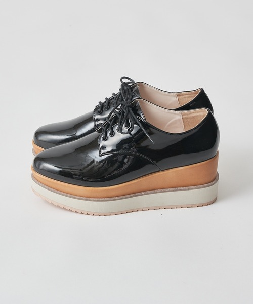 one after another NICE CLAUP（ワンアフターアナザーナイスクラップ）の「レースアップ厚底シューズ（その他シューズ・レディース・ブラック・SMALL/MEDIUM/LARGE）」の5枚目の写真