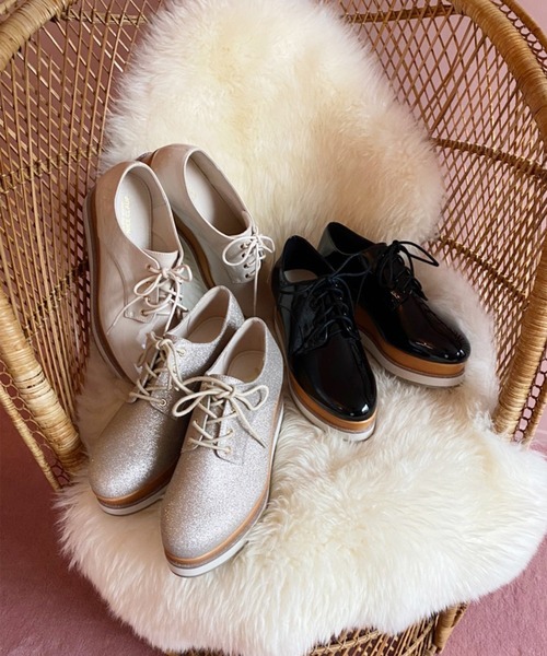 one after another NICE CLAUP（ワンアフターアナザーナイスクラップ）の「レースアップ厚底シューズ（その他シューズ・レディース・ブラック・SMALL/MEDIUM/LARGE）」の11枚目の写真