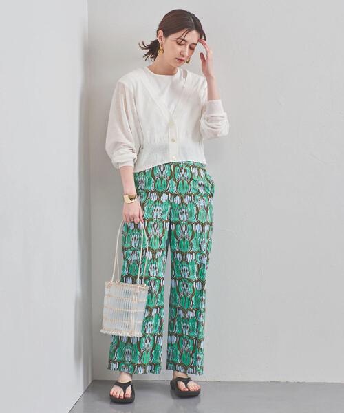 UNITED ARROWS（ユナイテッドアローズ）の「UWCC C/LI/N ドルマン ショート カーディガン◆（カーディガン/ボレロ・レディース・ブラック/ベージュ/オフホワイト・FREE）」の9枚目の写真