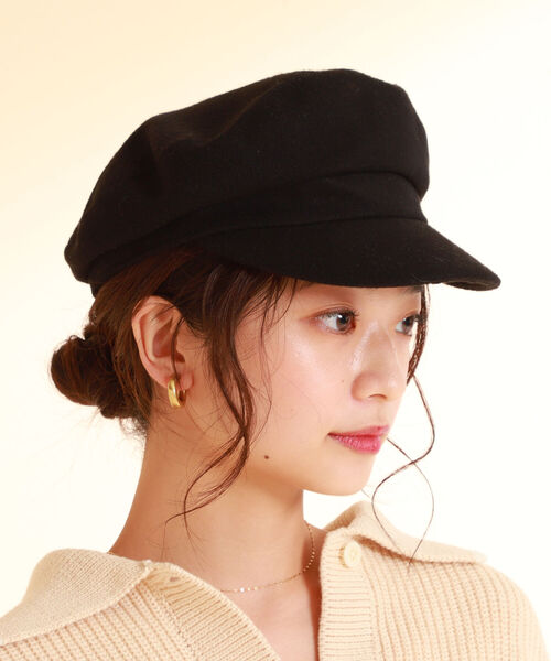 Ray BEAMS（レイビームス）の「Ray BEAMS / 21AW フィッシャーマン キャップ（ハンチング/ベレー帽・レディース・ブラック/ベージュ/チェック・ONE SIZE）」の4枚目の写真
