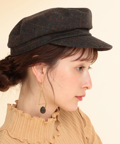 Ray BEAMS（レイビームス）の「Ray BEAMS / 21AW フィッシャーマン キャップ（ハンチング/ベレー帽・レディース・ブラック/ベージュ/チェック・ONE SIZE）」の13枚目の写真
