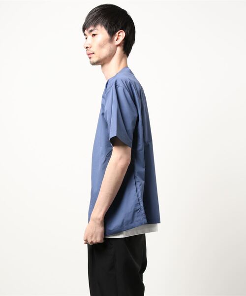 PLUS ONE（プラスワン）の「【PLUS ONE】半袖ノーカラーレイヤード（アンサンブル・メンズ・ブラック/ブルー/ベージュ・XL/L/M）」の5枚目の写真