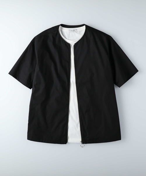 PLUS ONE（プラスワン）の「【PLUS ONE】半袖ノーカラーレイヤード（アンサンブル・メンズ・ブラック/ブルー/ベージュ・XL/L/M）」の21枚目の写真