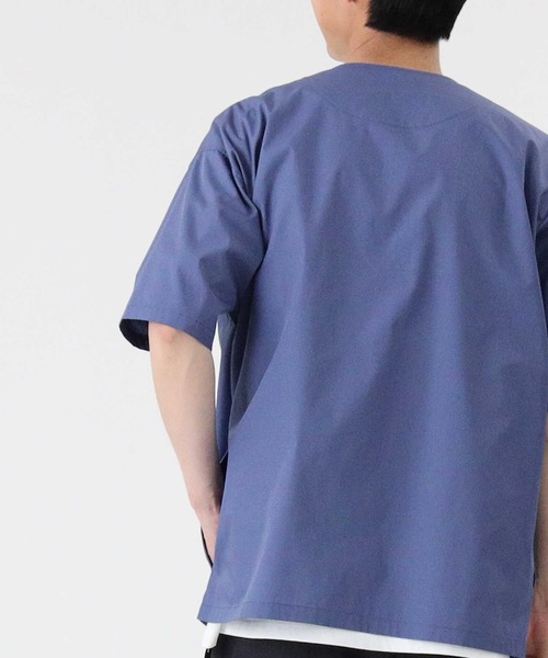 PLUS ONE（プラスワン）の「【PLUS ONE】半袖ノーカラーレイヤード（アンサンブル・メンズ・ブラック/ブルー/ベージュ・XL/L/M）」の18枚目の写真