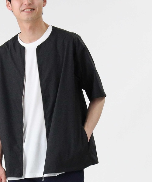 PLUS ONE（プラスワン）の「【PLUS ONE】半袖ノーカラーレイヤード（アンサンブル・メンズ・ブラック/ブルー/ベージュ・XL/L/M）」の7枚目の写真