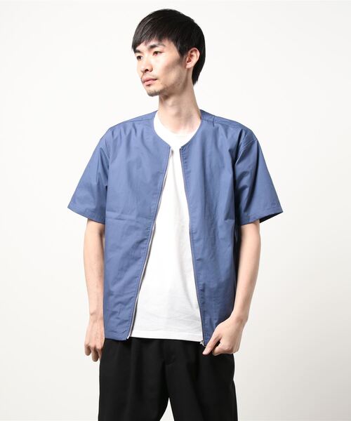 PLUS ONE（プラスワン）の「【PLUS ONE】半袖ノーカラーレイヤード（アンサンブル・メンズ・ブラック/ブルー/ベージュ・XL/L/M）」の20枚目の写真