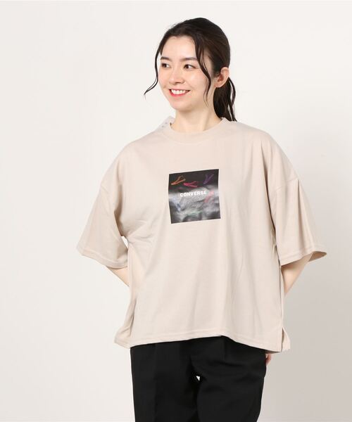 CONVERSE（コンバース）の「CONVERSE コンバース ALL STAR オールスター カラフル シューズプリント 半袖Tシャツ（Tシャツ/カットソー・レディース・ブラック/ベージュ/ホワイト・L/M）」の12枚目の写真