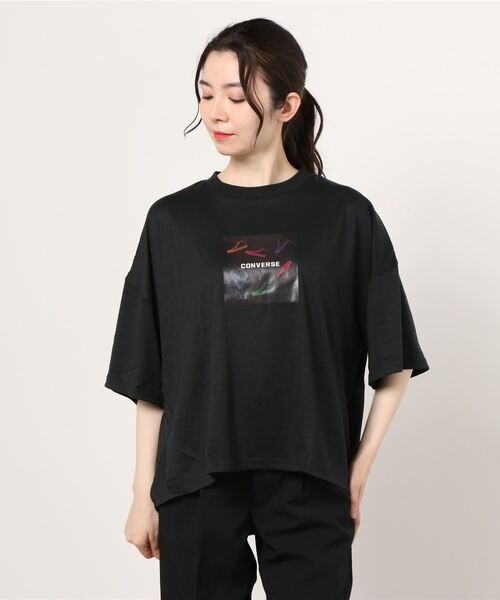 CONVERSE（コンバース）の「CONVERSE コンバース ALL STAR オールスター カラフル シューズプリント 半袖Tシャツ（Tシャツ/カットソー・レディース・ブラック/ベージュ/ホワイト・L/M）」の18枚目の写真