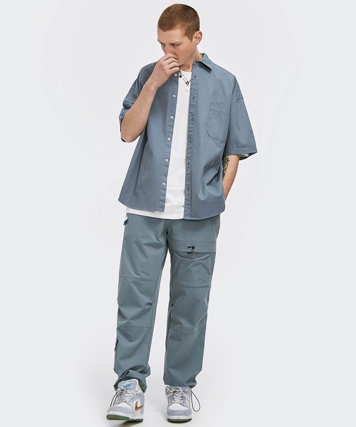 INFLATION（インフレーション）の「INFLATION(インフレーション)ハーフスリーブコットンシャツ（シャツ/ブラウス・メンズ・ブラック/グリーン/グレー/オフホワイト/ホワイト/ブルー・M/XL/L）」の16枚目の写真