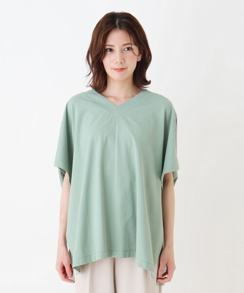 SHOO・LA・RUE（シューラルー）の「◆綿Vネックベスト（ベスト・レディース・ホワイト系/ブラック/グリーン・00）」の4枚目の写真