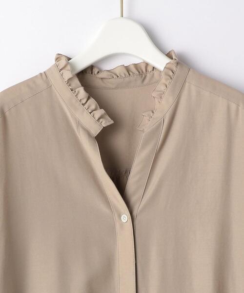 green label relaxing(グリーンレーベルリラクシング)の「FFC フリルカラー ギャザー ワンピース(ワンピース・レディース・ケリー/ダークグレー/ベージュ・FREE)」の11枚目の写真