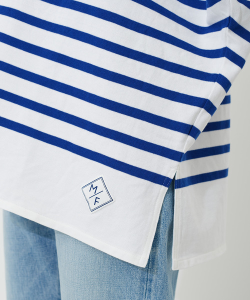 My Fav. CHILD WOMAN（マイファブチャイルドウーマン）の「【NET限定巾着バッグ付き】ラッセルパネルボーダーゆる半袖チュニック（Tシャツ/カットソー・レディース・ブルー・FREE）」の18枚目の写真