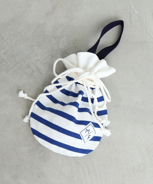 My Fav. CHILD WOMAN（マイファブチャイルドウーマン）の「【NET限定巾着バッグ付き】ラッセルパネルボーダーゆる半袖チュニック（Tシャツ/カットソー・レディース・ブルー・FREE）」の10枚目の写真